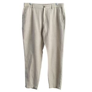 Banana Republic Linen Blend Pants Mens 34x32 (Fits 34x 29) Athletic Taper Beige